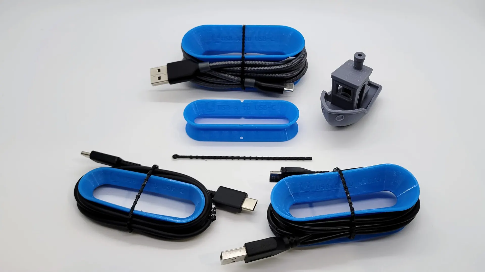 A render of 3d printed customizable cable organizers