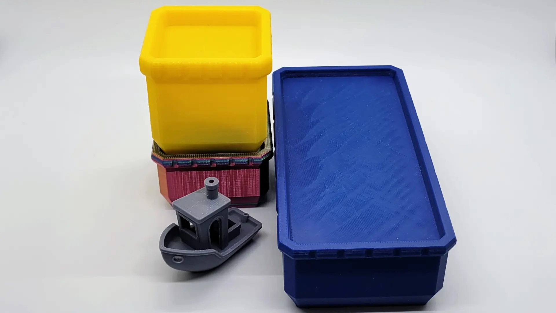 A render of a customizable parametric 3d printed stackable storage container shaped like a square