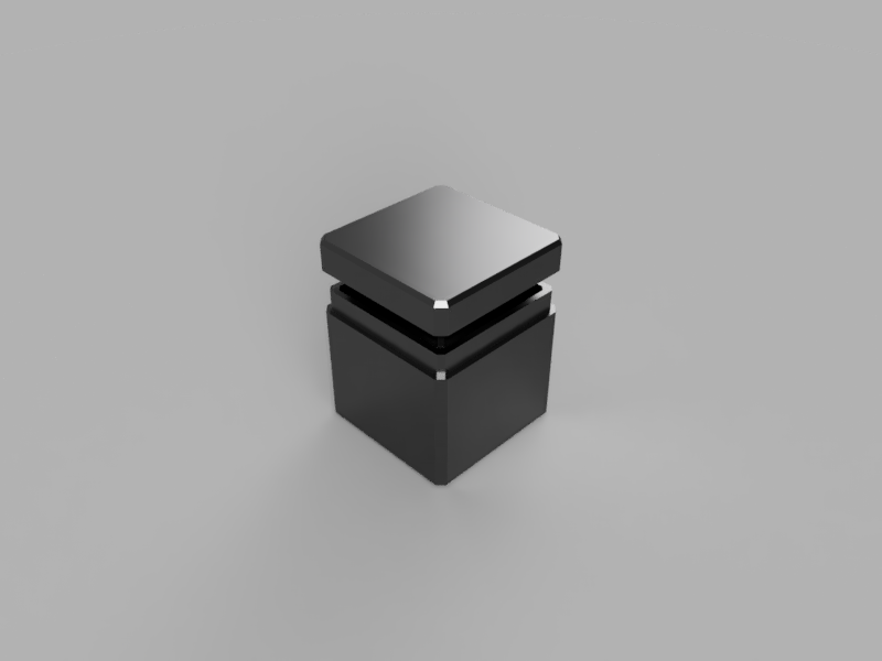 A render of a 3d printed customizable square shaped storage box