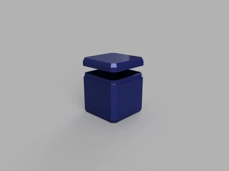 A render of a customizable parametric 3d printed stackable storage container with snap closure
