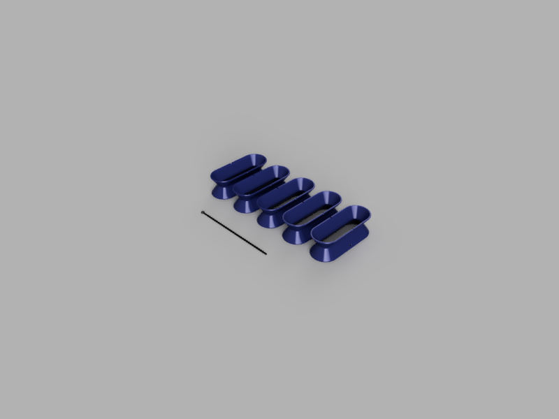 A render of various cable organizers, size medium