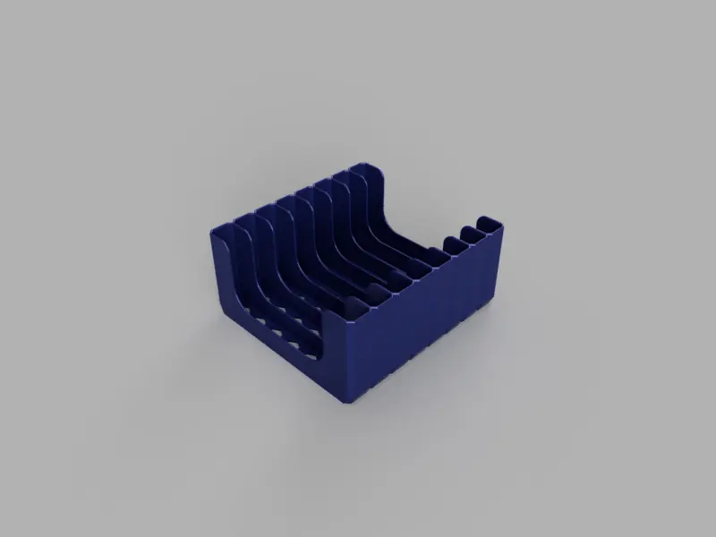 A render of 3d printed customizable cable organizers