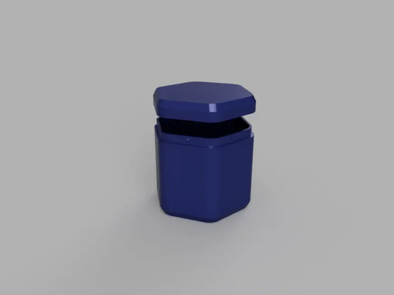 A render of a customizable parametric 3d printed stackable storage container with snap closure