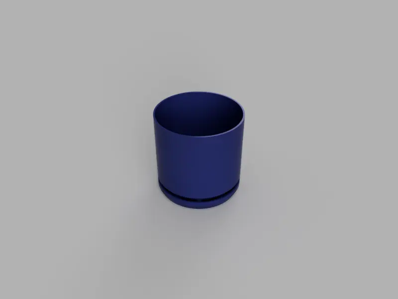 A render of a 3D printable customizable circular desktop planter