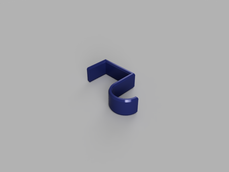 A render of a customizable hook that is square on one end and round on the other