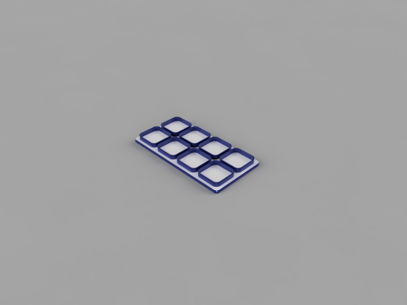 A render of a 3d printed magnetic customizable screw sorting pad