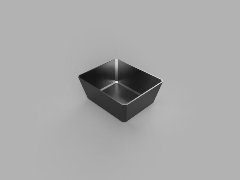 A render of 3d printed customizable storage bin