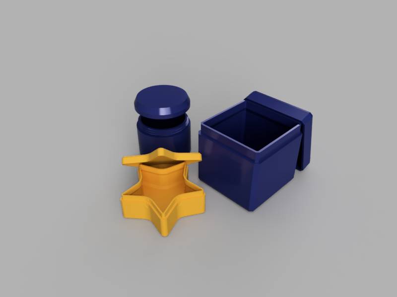 A render of a hexagon shaped storage container