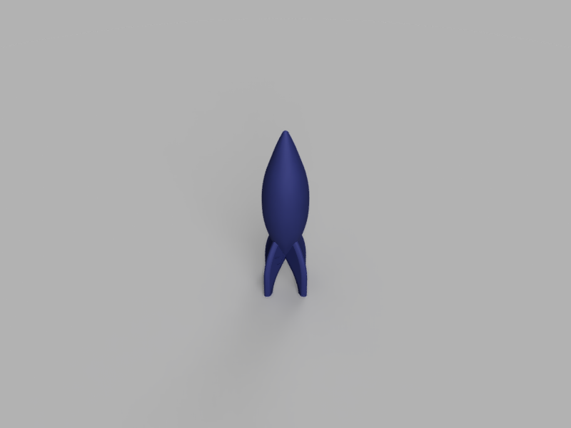 A render of a 3d printed toy rocket