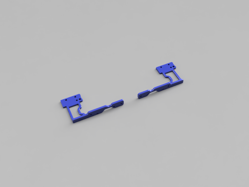 A picture of a 3d printed U shaped bracket with two screw holes