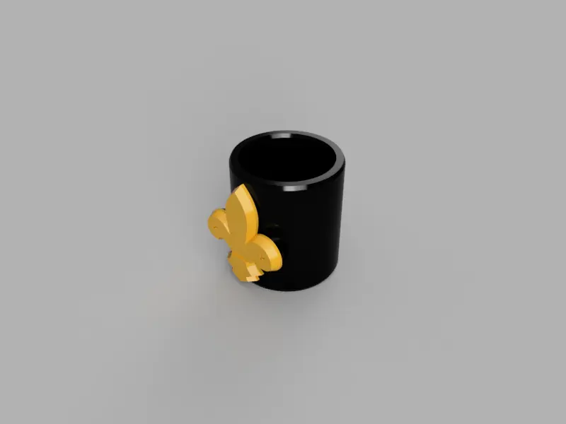 A render of a customizable 3d printed Boy Scout necktie woggle