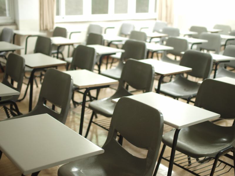 Desks and chairs